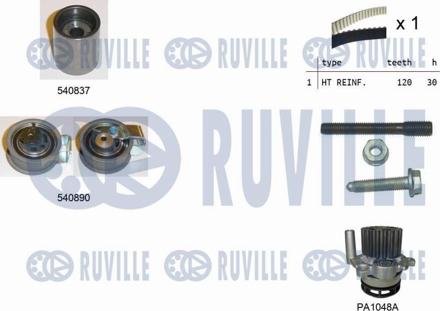 Ruville 5501371 - Pompa acqua + Kit cinghie dentate autozon.pro