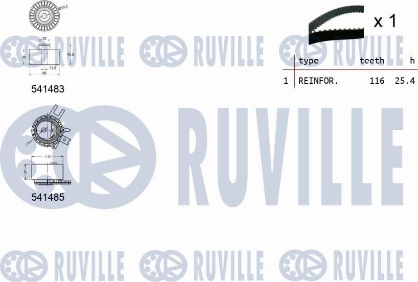 Ruville 550125 - Kit cinghie dentate autozon.pro