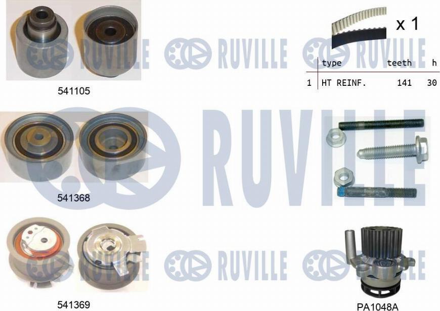 Ruville 5501261 - Pompa acqua + Kit cinghie dentate autozon.pro