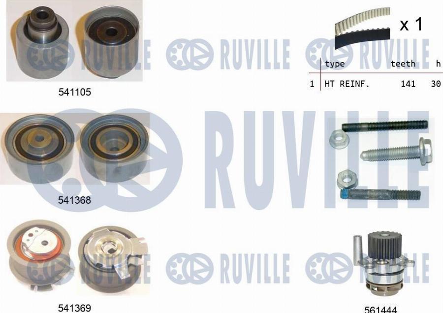 Ruville 5501262 - Pompa acqua + Kit cinghie dentate autozon.pro