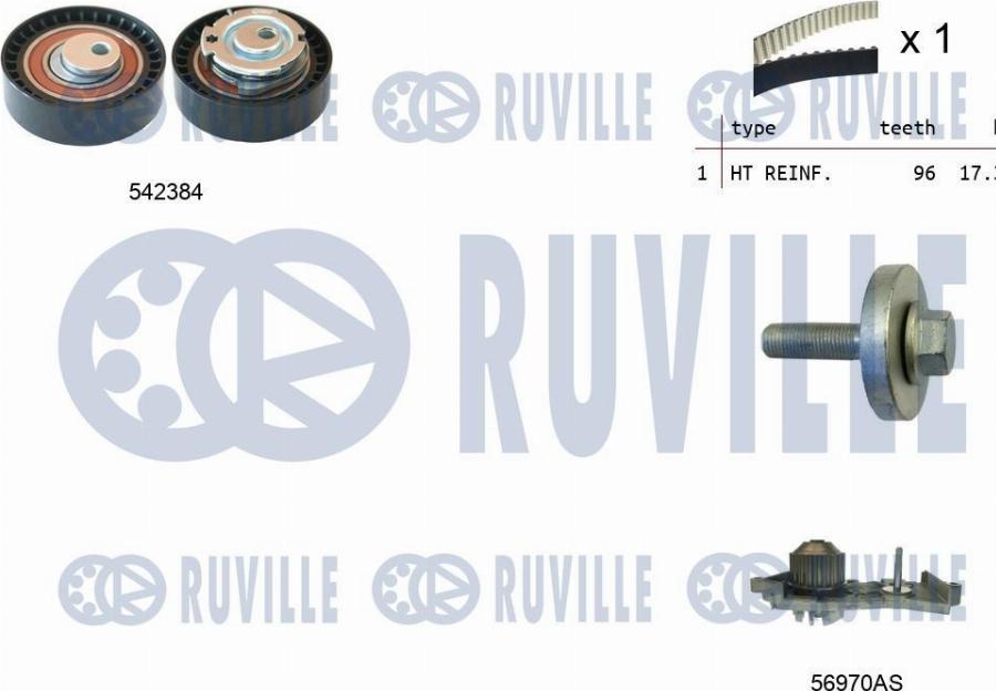 Ruville 5503402 - Pompa acqua + Kit cinghie dentate autozon.pro