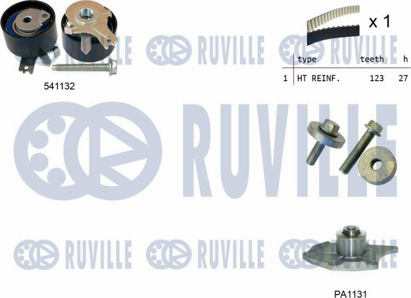 Ruville 5503551 - Pompa acqua + Kit cinghie dentate autozon.pro