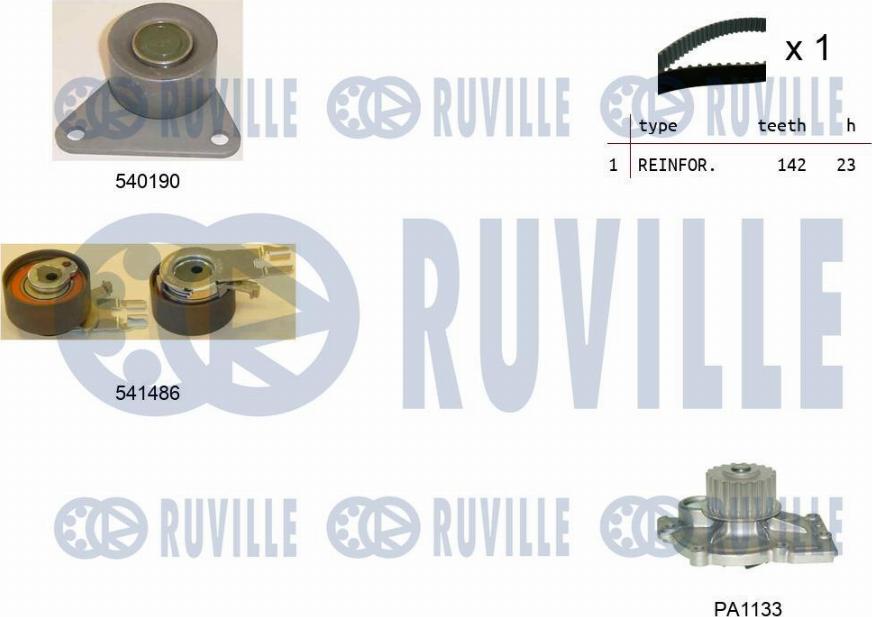 Ruville 5503641 - Pompa acqua + Kit cinghie dentate autozon.pro