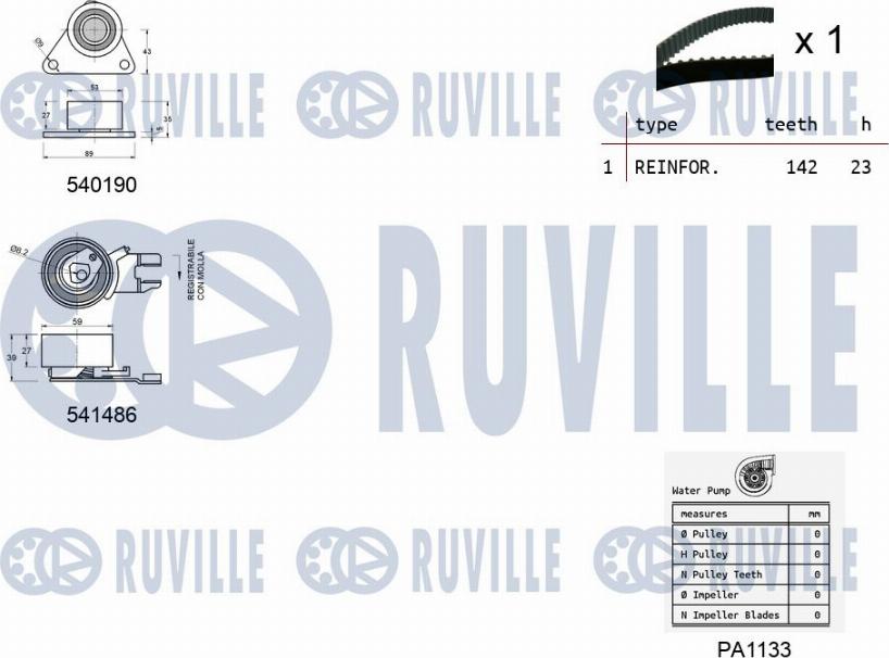 Ruville 5503641 - Pompa acqua + Kit cinghie dentate autozon.pro