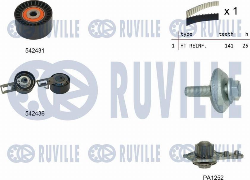 Ruville 5503681 - Pompa acqua + Kit cinghie dentate autozon.pro