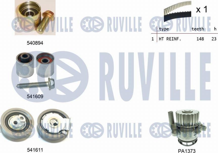 Ruville 5503191 - Pompa acqua + Kit cinghie dentate autozon.pro