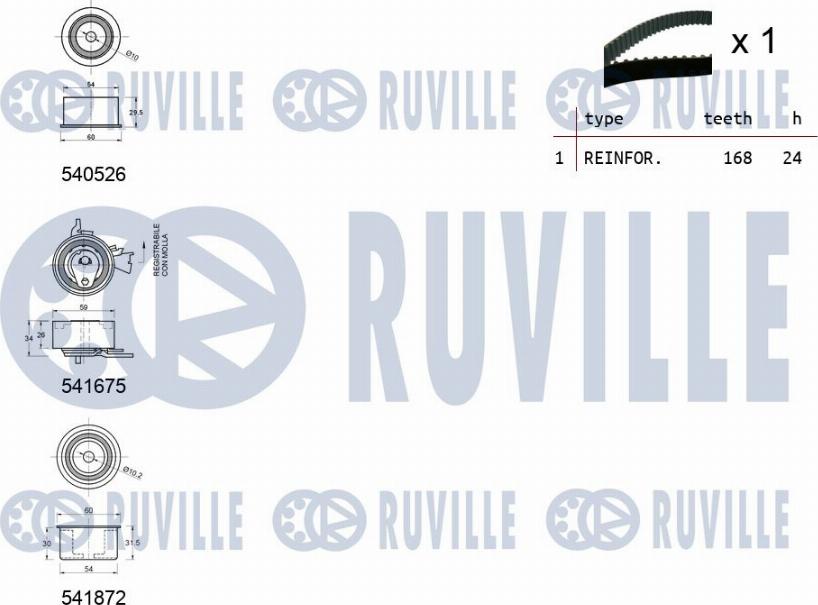 Ruville 550318 - Kit cinghie dentate autozon.pro