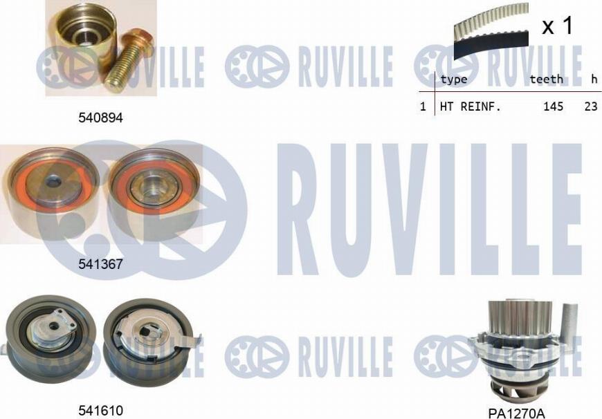 Ruville 5503121 - Pompa acqua + Kit cinghie dentate autozon.pro