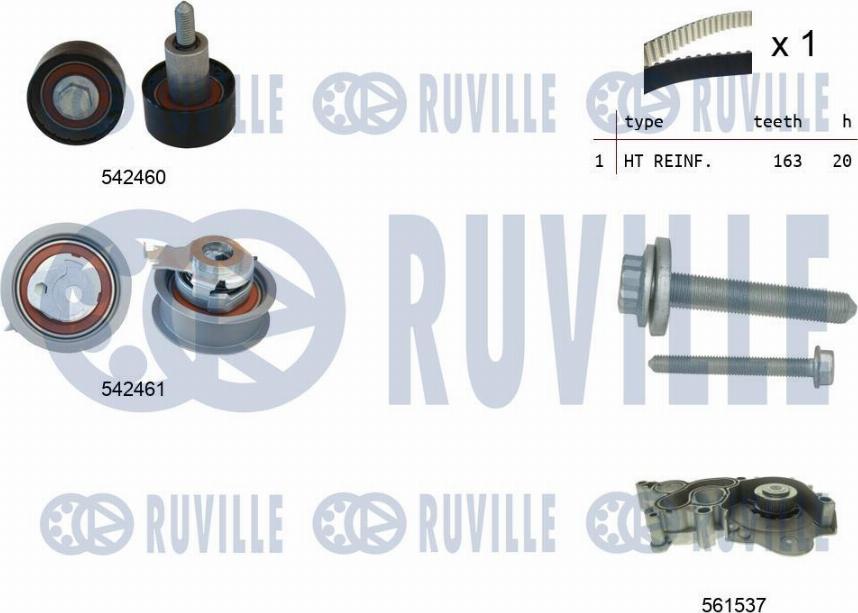 Ruville 5503841 - Pompa acqua + Kit cinghie dentate autozon.pro