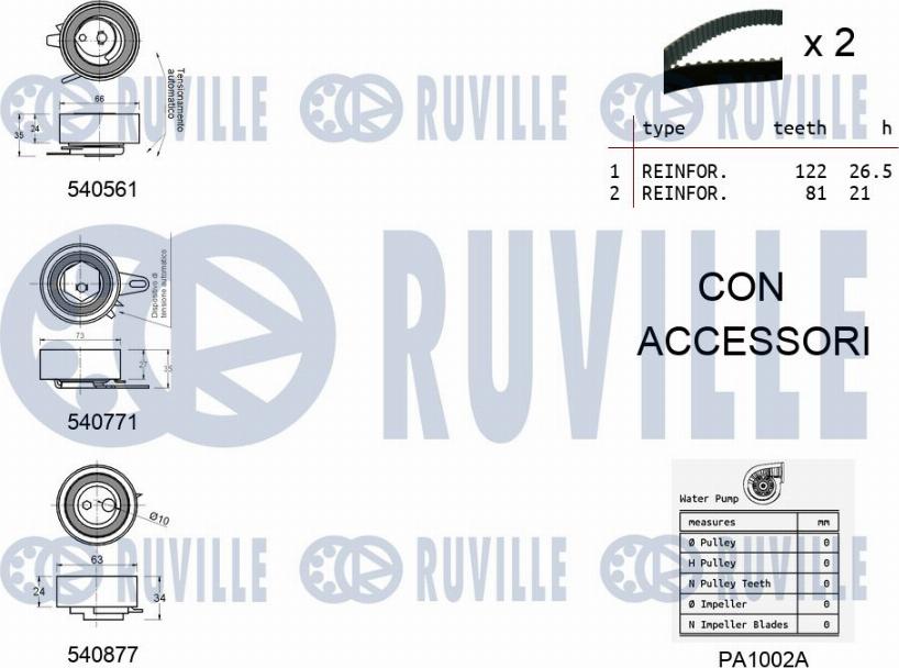 Ruville 5503851 - Pompa acqua + Kit cinghie dentate autozon.pro