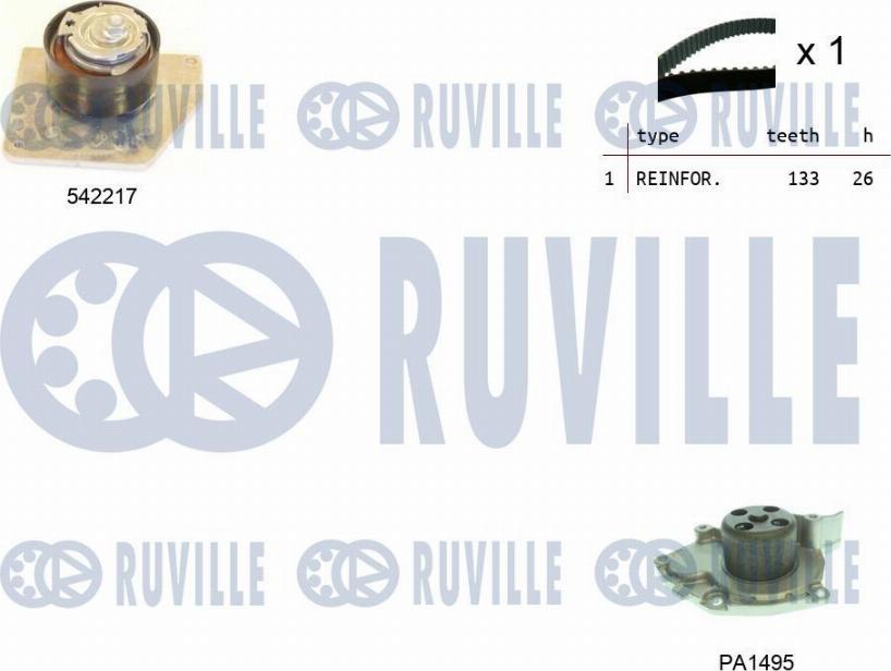 Ruville 5503361 - Pompa acqua + Kit cinghie dentate autozon.pro