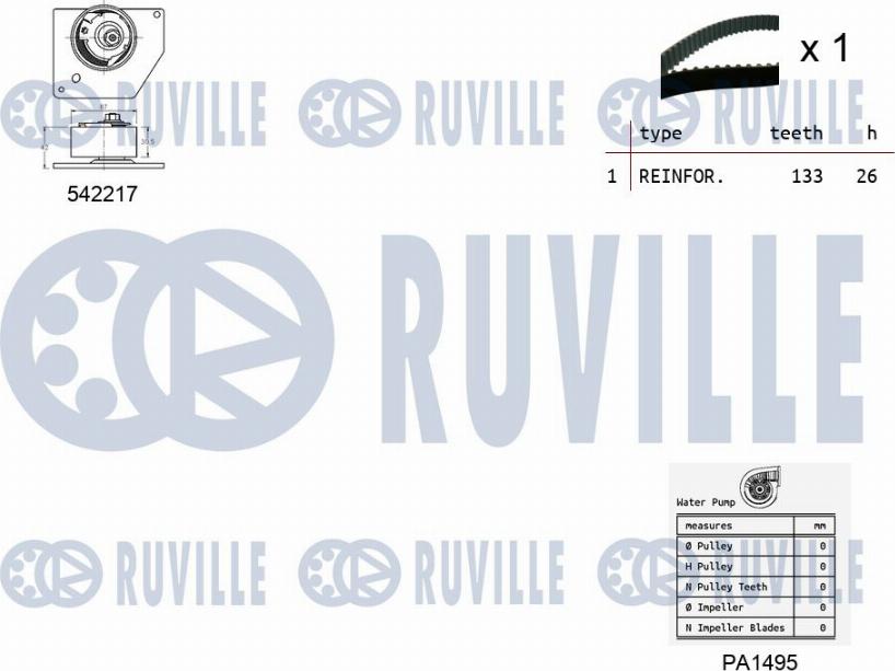 Ruville 5503361 - Pompa acqua + Kit cinghie dentate autozon.pro