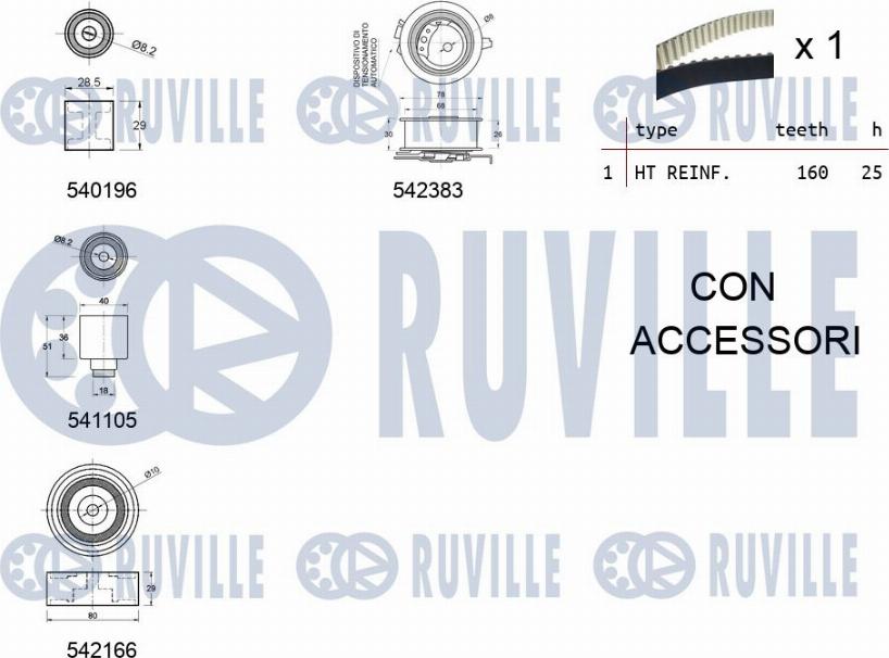 Ruville 550333 - Kit cinghie dentate autozon.pro