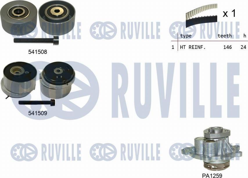 Ruville 5503201 - Pompa acqua + Kit cinghie dentate autozon.pro