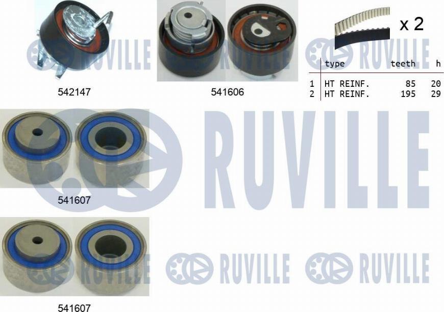 Ruville 550322 - Kit cinghie dentate autozon.pro