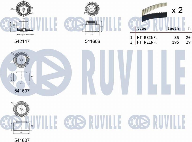 Ruville 550322 - Kit cinghie dentate autozon.pro