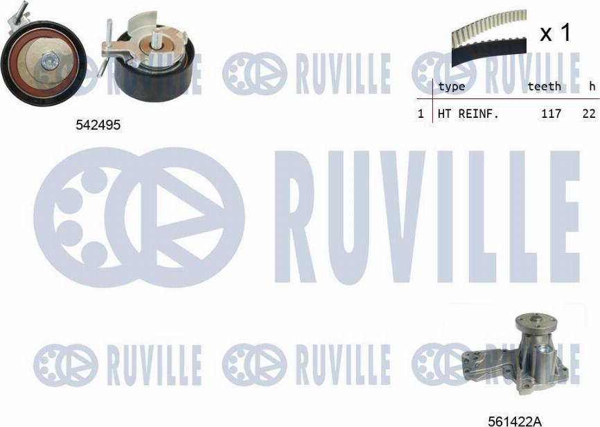 Ruville 5503741 - Pompa acqua + Kit cinghie dentate autozon.pro