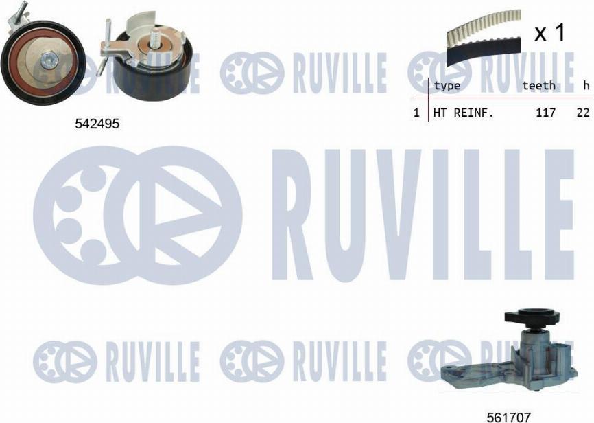 Ruville 5503742 - Pompa acqua + Kit cinghie dentate autozon.pro