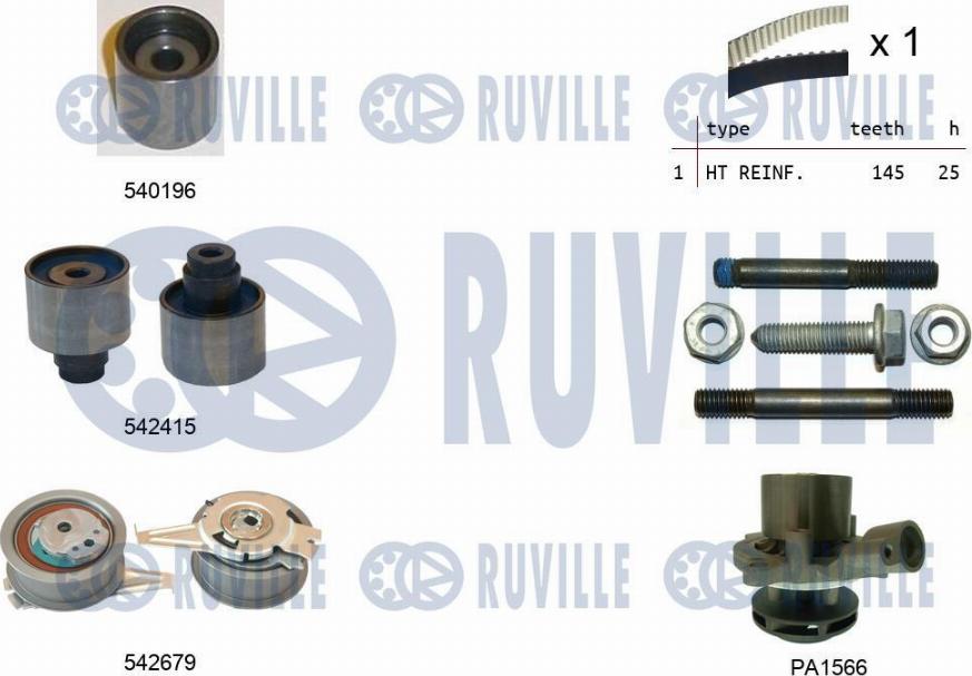 Ruville 5503761 - Pompa acqua + Kit cinghie dentate autozon.pro