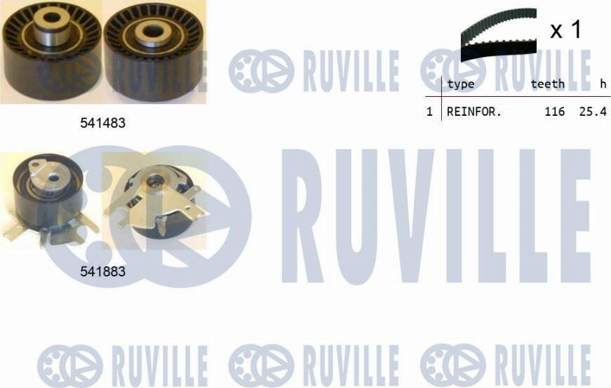 Ruville 550296 - Kit cinghie dentate autozon.pro