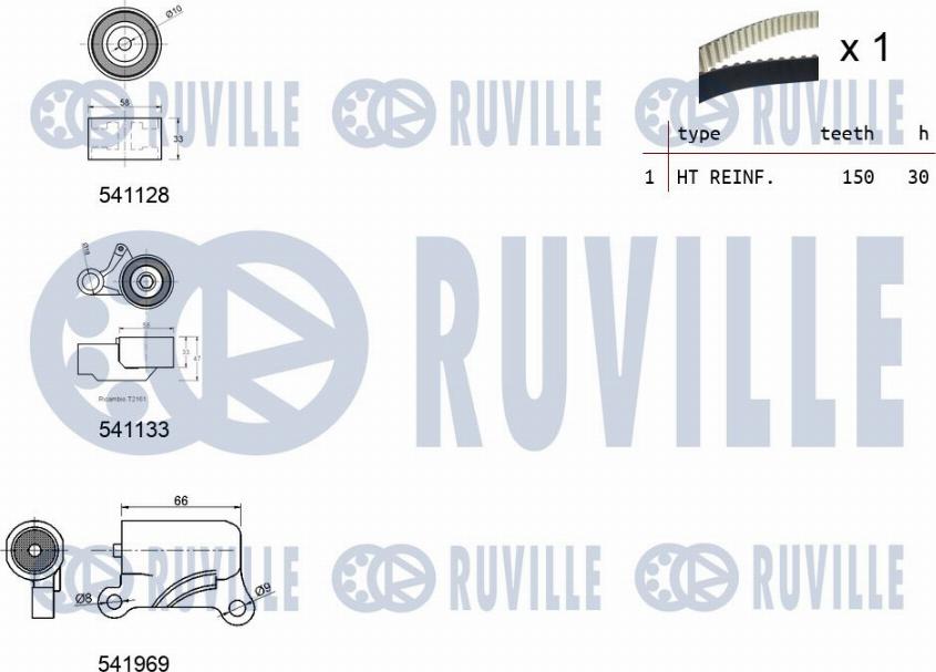 Ruville 550291 - Kit cinghie dentate autozon.pro