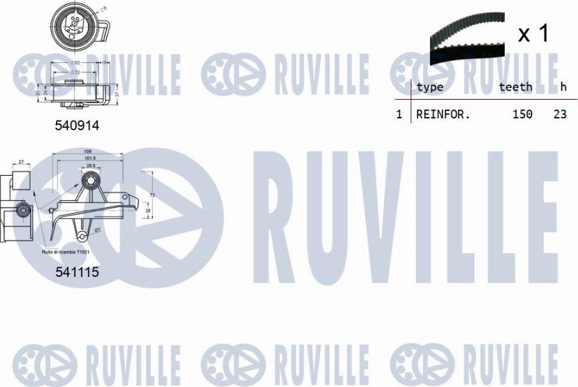 Ruville 550257 - Kit cinghie dentate autozon.pro