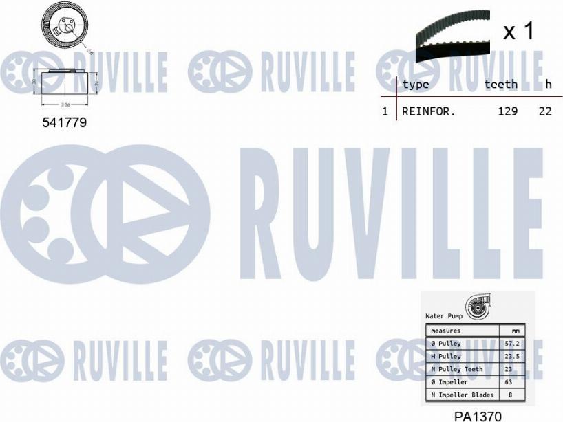 Ruville 5502641 - Pompa acqua + Kit cinghie dentate autozon.pro