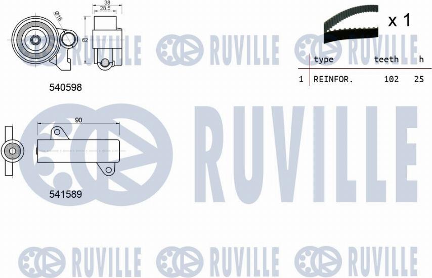 Ruville 550267 - Kit cinghie dentate autozon.pro