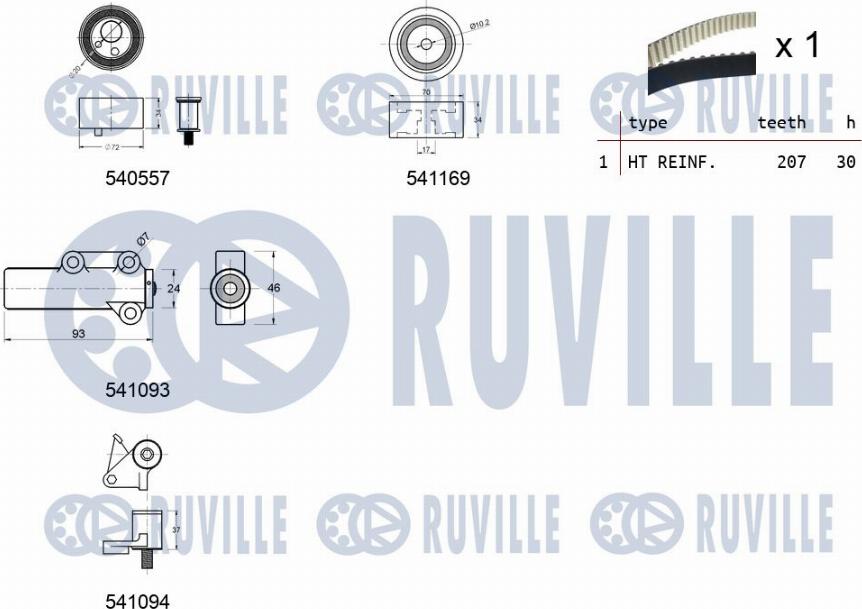 Ruville 550282 - Kit cinghie dentate autozon.pro