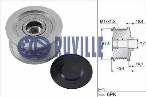 Ruville 55376 - Puleggia cinghia, Alternatore autozon.pro