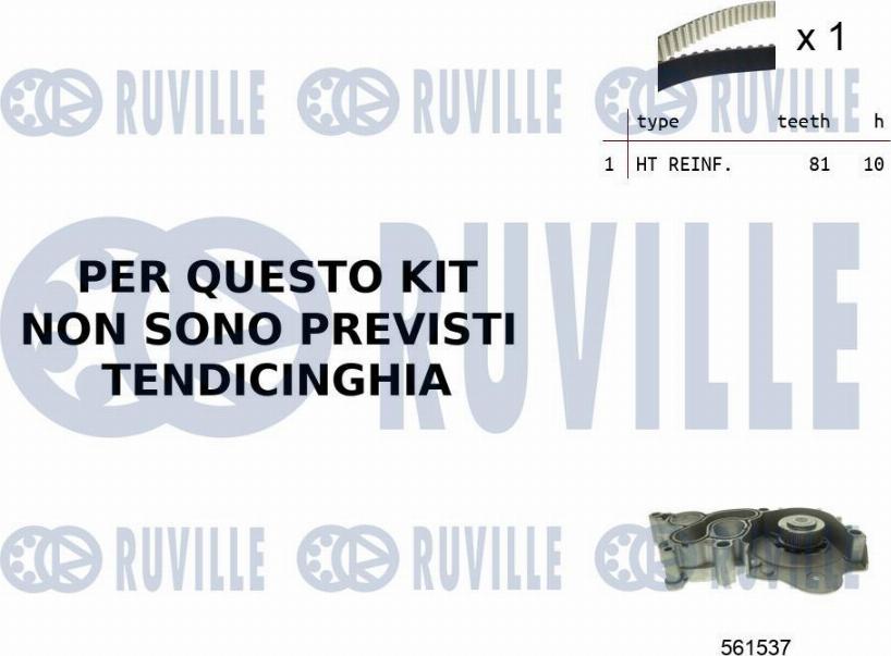 Ruville 55B0044 - Pompa acqua + Kit cinghie dentate autozon.pro