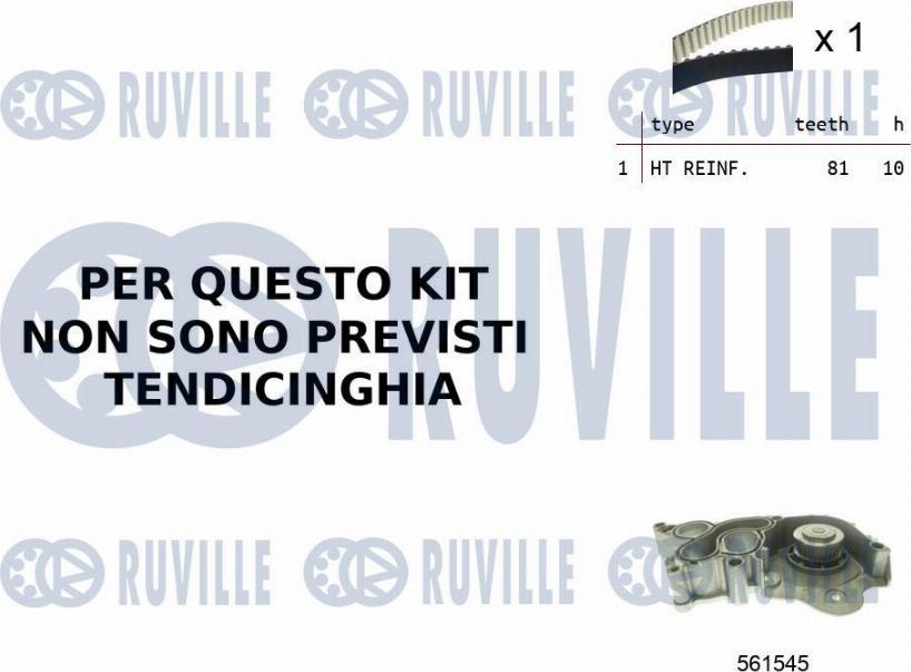 Ruville 55B0041 - Pompa acqua + Kit cinghie dentate autozon.pro