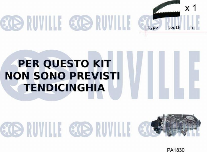 Ruville 55B0061 - Pompa acqua + Kit cinghie dentate autozon.pro