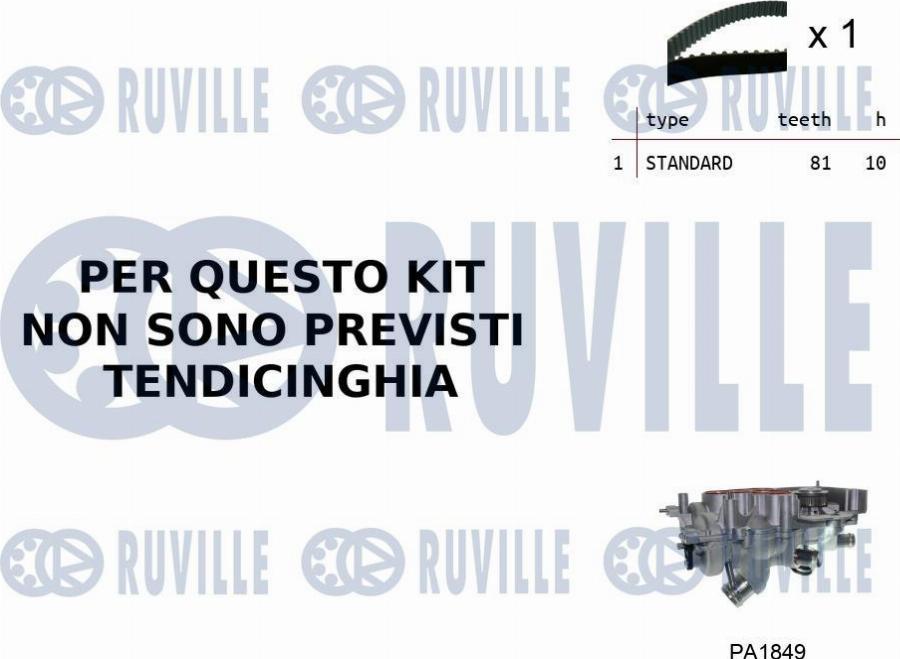 Ruville 55B0062 - Pompa acqua + Kit cinghie dentate autozon.pro