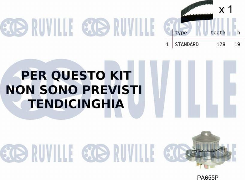 Ruville 55B0011 - Pompa acqua + Kit cinghie dentate autozon.pro