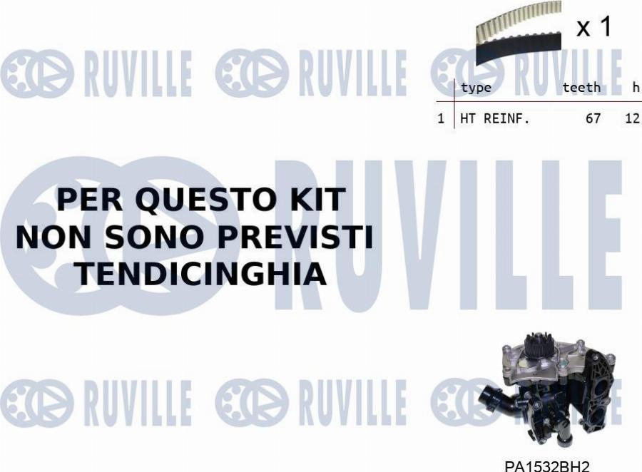 Ruville 55B0034 - Pompa acqua + Kit cinghie dentate autozon.pro