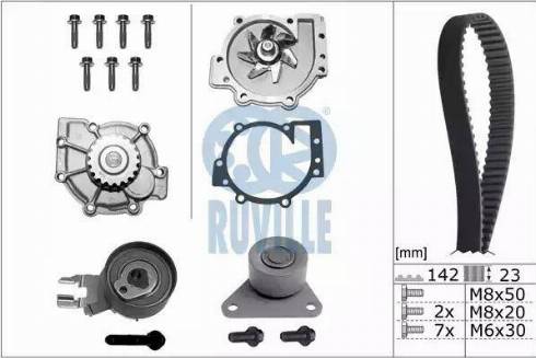 Ruville 56536701 - Pompa acqua + Kit cinghie dentate autozon.pro