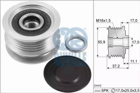 Ruville 56334 - Puleggia cinghia, Alternatore autozon.pro