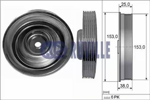 Ruville 515906 - Puleggia cinghia, Albero a gomiti autozon.pro