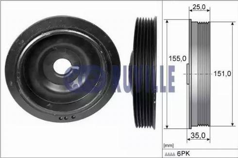 Ruville 515511 - Puleggia cinghia, Albero a gomiti autozon.pro