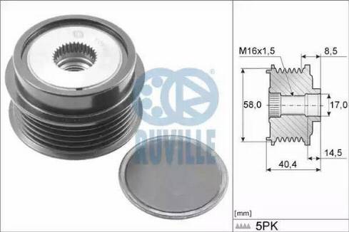 Ruville 58459 - Puleggia cinghia, Alternatore autozon.pro