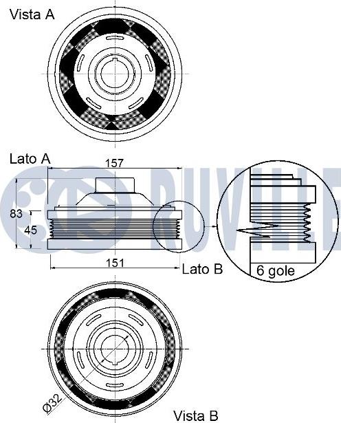 Ruville 520395 - Puleggia cinghia, Albero a gomiti autozon.pro