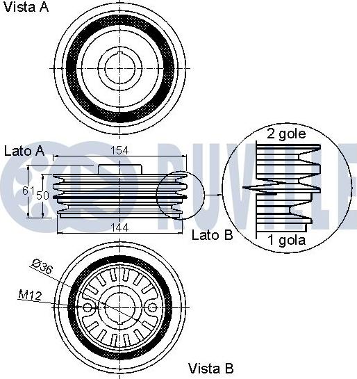 Ruville 520311 - Puleggia cinghia, Albero a gomiti autozon.pro