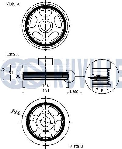 Ruville 520317 - Puleggia cinghia, Albero a gomiti autozon.pro