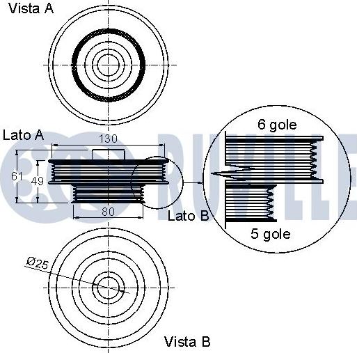 Ruville 520334 - Puleggia cinghia, Albero a gomiti autozon.pro