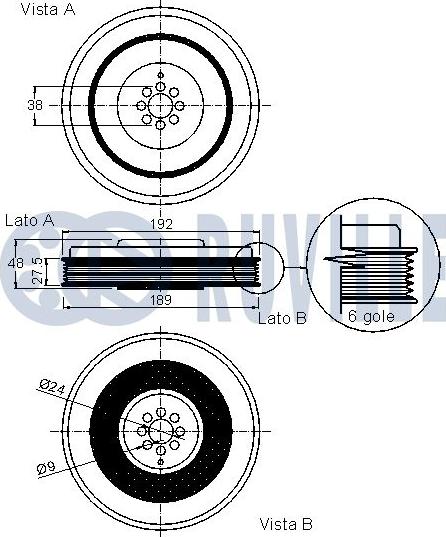 Ruville 520336 - Puleggia cinghia, Albero a gomiti autozon.pro