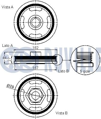 Ruville 520327 - Puleggia cinghia, Albero a gomiti autozon.pro