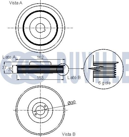 Ruville 520222 - Puleggia cinghia, Albero a gomiti autozon.pro