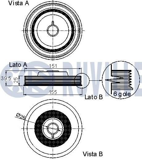 Ruville 520270 - Puleggia cinghia, Albero a gomiti autozon.pro