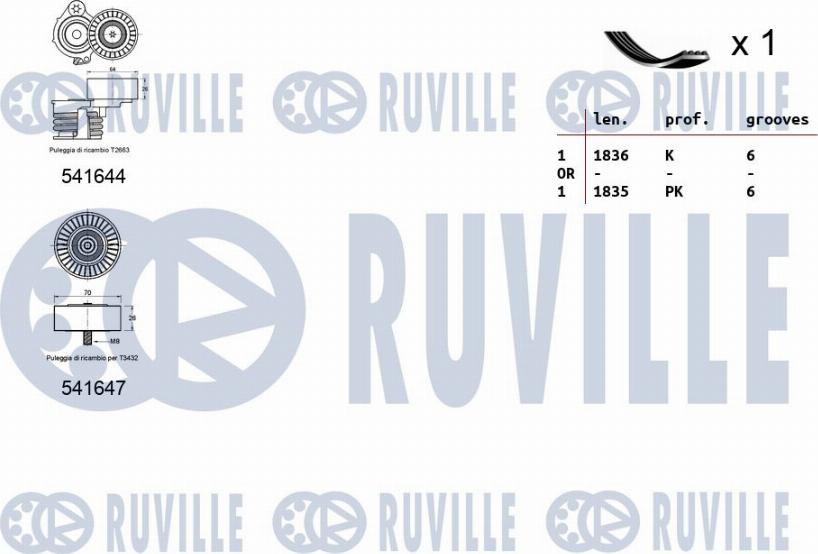 Ruville 570098 - Kit Cinghie Poly-V autozon.pro